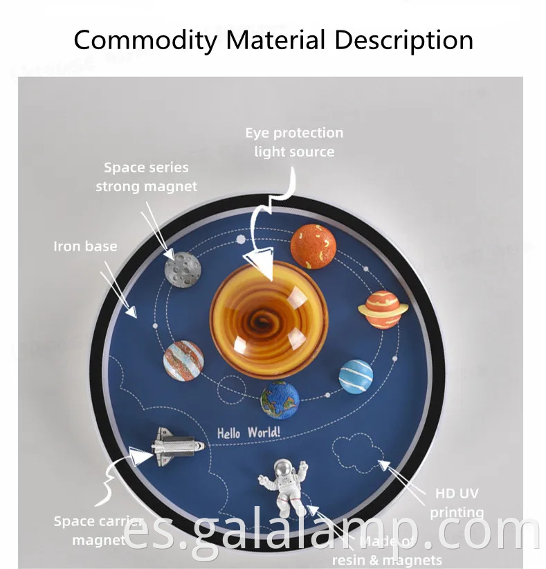 Lámpara de techo LED creativa de astronautas para niños de los niños